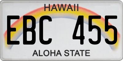 HI license plate EBC455