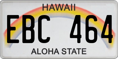 HI license plate EBC464