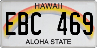 HI license plate EBC469