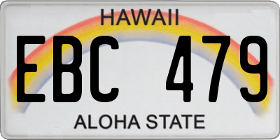 HI license plate EBC479