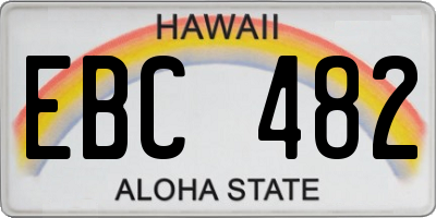 HI license plate EBC482