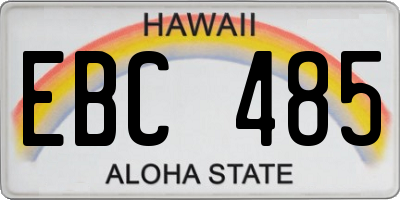 HI license plate EBC485