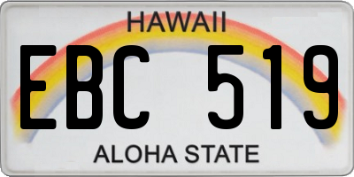 HI license plate EBC519