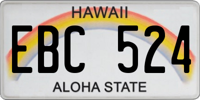 HI license plate EBC524