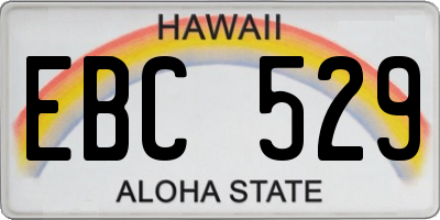 HI license plate EBC529