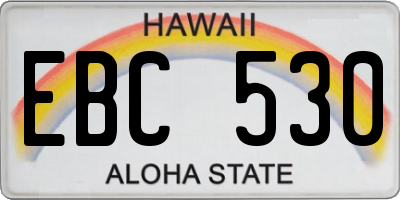 HI license plate EBC530