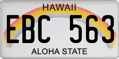 HI license plate EBC563