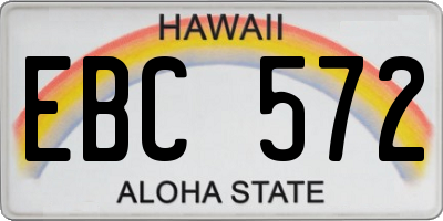 HI license plate EBC572