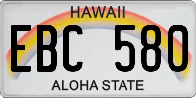 HI license plate EBC580