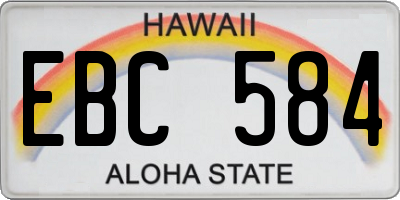 HI license plate EBC584