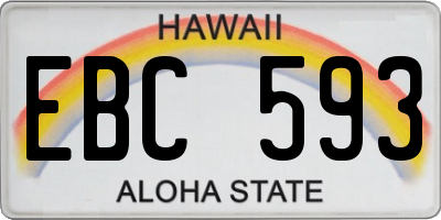 HI license plate EBC593