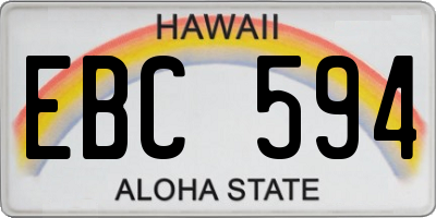 HI license plate EBC594