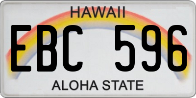HI license plate EBC596