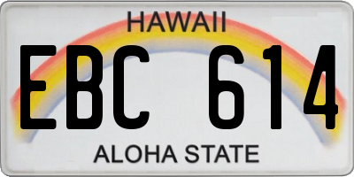 HI license plate EBC614