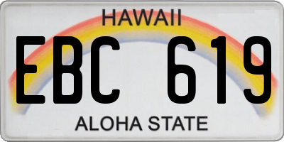 HI license plate EBC619