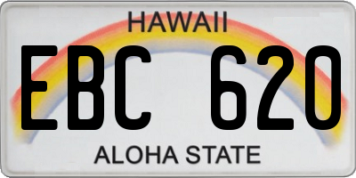 HI license plate EBC620