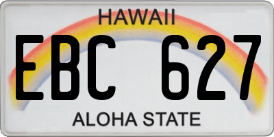 HI license plate EBC627