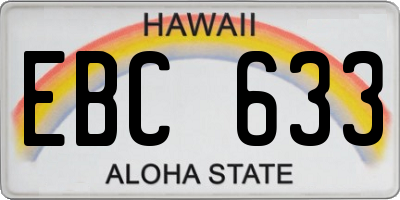 HI license plate EBC633