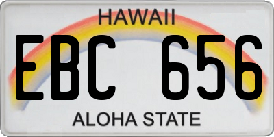 HI license plate EBC656