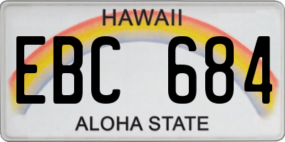 HI license plate EBC684