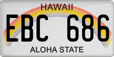 HI license plate EBC686