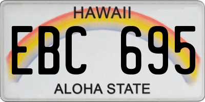 HI license plate EBC695