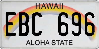 HI license plate EBC696