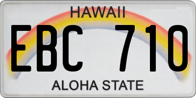 HI license plate EBC710