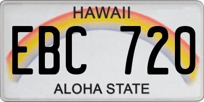 HI license plate EBC720