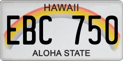HI license plate EBC750