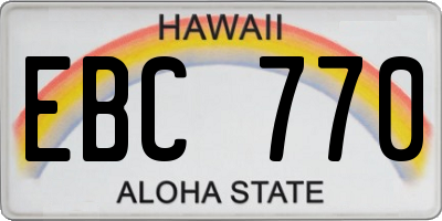 HI license plate EBC770