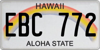 HI license plate EBC772