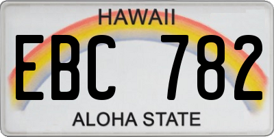 HI license plate EBC782