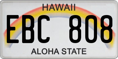 HI license plate EBC808