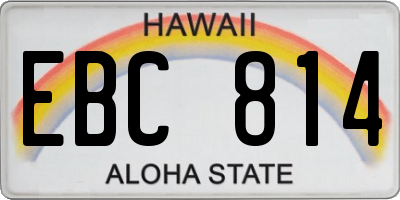 HI license plate EBC814
