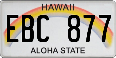 HI license plate EBC877