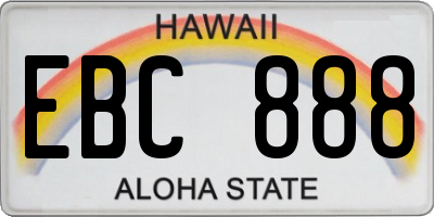 HI license plate EBC888