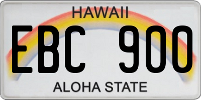 HI license plate EBC900