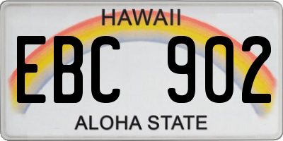 HI license plate EBC902