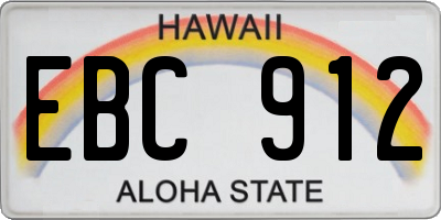 HI license plate EBC912