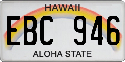 HI license plate EBC946