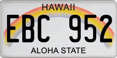 HI license plate EBC952