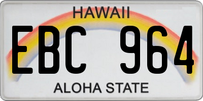 HI license plate EBC964