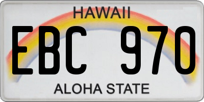 HI license plate EBC970