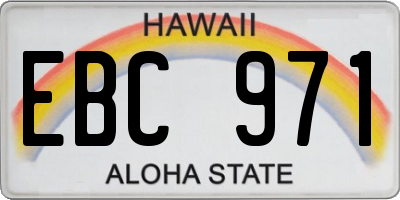 HI license plate EBC971