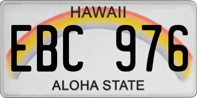 HI license plate EBC976