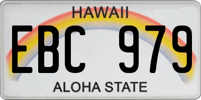 HI license plate EBC979