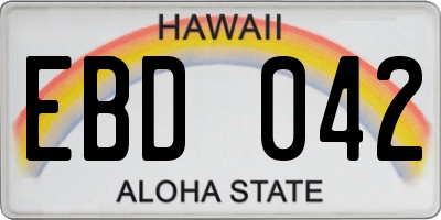 HI license plate EBD042