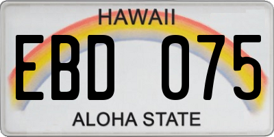 HI license plate EBD075