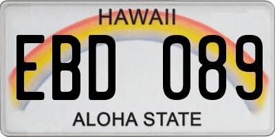 HI license plate EBD089
